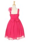 Fuschia chiffon cowl neck dress